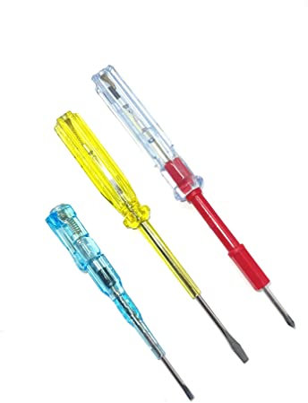 TIJAR® Set of 3 Tester Screwdrivers, 3 Different Sizes, Multi Use, Large and Pocket Size, Precision Screwdrivers, Sockets and Computers (3)