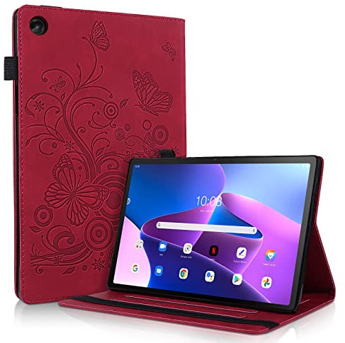 Aswant Funda Capa para Lenovo Tab M10 Plus 3rd Gen 10.6 Pulgadas 2022 TB-125F TB-128F, con Función de Soporte/Cartera Funda Compatible con Lenovo Tab M10 Plus 10.6 (Gen 3) (Rojo)