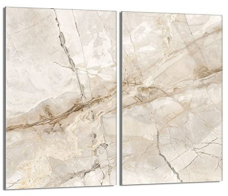 Herdabdeckplatten 2 Teilig 2x30x52 cm Ceranfeldabdeckung Küche Elektroherd Induktion Herdschutz Spritzschutz Glasplatte Schneidebrett aus Gehärtetem Glas, Marmor Beige
