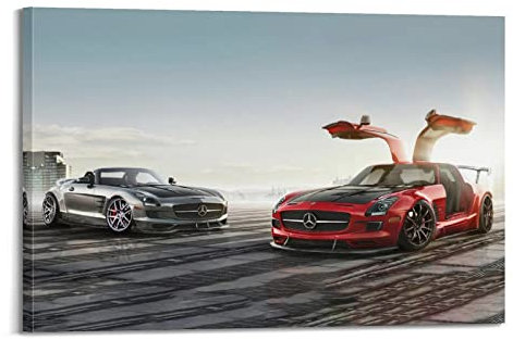 HALOUB Sportauto-Poster für SLS AMG GT und SLS AMG Roadster Arbeit Rennauto Hyper Car dekorative Malerei Leinwand Wand & Kunstbild Druck Familie Schlafzimmer Dekor 30 x 45 cm