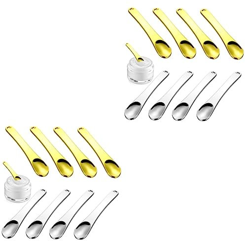 minkissy 16pcs Small Metal Spatulas Beauty Skincare Makeup Scoops for Facial Cosmetic Mask Facial Use Makeup Spoon Cosmetic Spoon Skincare