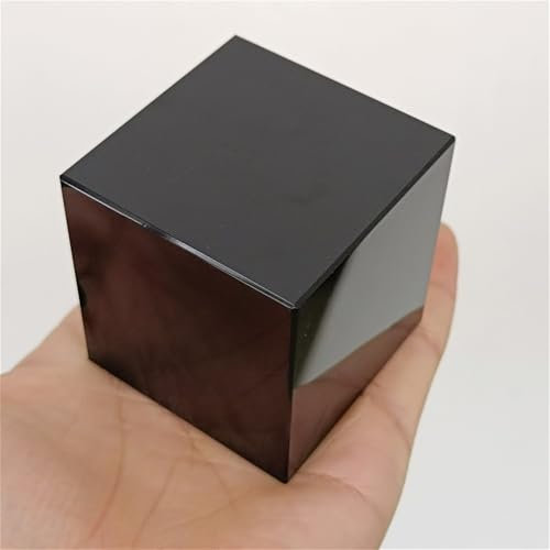 WAHOM Obsidienne Noire Naturelle Quartz Cristal Cube Cristaux Pierre polie spécimen minéraux Pierre de guérison décoration de la Maison (Size : About 6cm)
