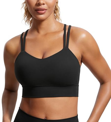 CRZ YOGA Aux Femmes Butterluxe Palangre Soutien-Gorge de Sport Crise Croix Tasse Moulée Yoga Recadrer Haut Noir L