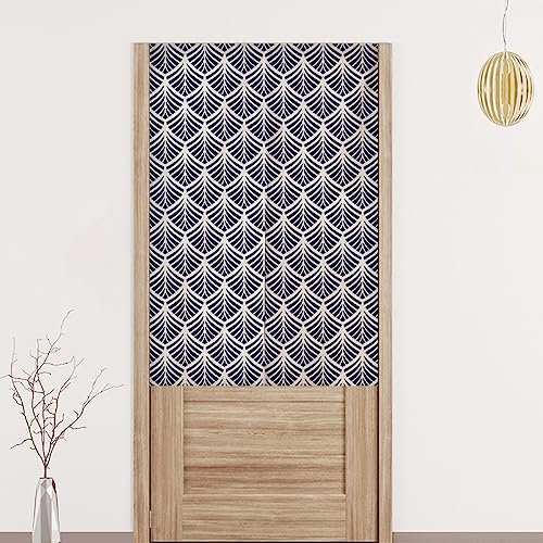Noren Style Chinoise Rideau de Porte Style Japonais Fenêtre Rideaux Panneau Tenture Tapisserie Traditionnel Imprimé Coton Lin Décoration de Porte Tapisserie Décoration motif noir 90 x 150 cm