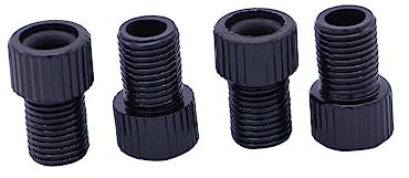 Amosfun 4pcs Aluminum Alloy Bicycle Valve Adapter Set, Pump Adapter Converters for Road and Mountain Bikes, Black, Compatible with Standard Pumps for Tire Inflation