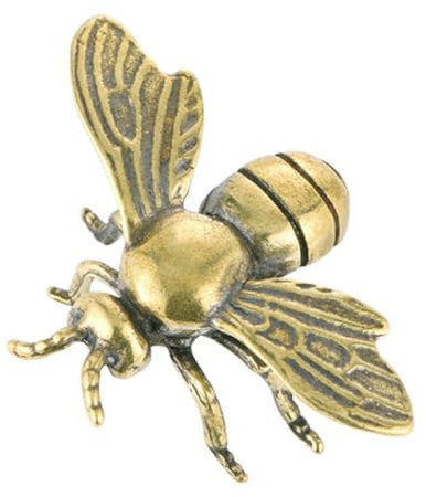 HOLIDYOYO Messing-Bienenfigur Dekoration 2 Stück Vintage-Mini-Bienenskulptur Retro-Feng-Shui-Tierstatue Ornament Glücksanhänger Für Schreibtisch Tee Haustier Heimdekoration Golden