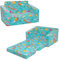 decalsweet Farbiger Dinosaurier Faltbarer KinderSofa-2 in 1 Schlafsofa- Kindersessel mit Stofftasche, Weiche Flip Open Kinderstuhl für Schlafzimmer Wohnzimmer Spielzimmer