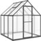 vidaXL Serre avec Cadre de Base Anthracite 169x169x195 cm Aluminium, Serre en Polycarbonate, Serre de Bricolage, abri de Serre, Serre portative