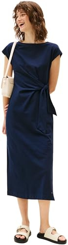 Tommy Hilfiger Damen Kleid Knot Midi mit U-Boot-Ausschnitt, Blau (Dark Night Navy), 3XL