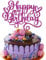 Gyufise 1Pcs Happy Birthday Cake Topper Glitter Cake Pick for Celebrating Anniversary Party Cake Decorations Supplies Purple