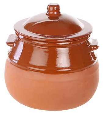 Puchero de Barro para Cocinar. Varios Tamaños a Elegir. Cazuela de Barro para Pucheros, Cocidos, Guisados. Cocina Tradicional, Rústica. Olla de Barro, Cerámica Tradicional (2L)