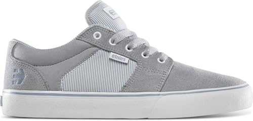 Etnies Barge LS – Classic Skate Look, Slim Vulcanized Silhoutte, Hefty Armored Collar, Reinforced Vulc - Cement - 7