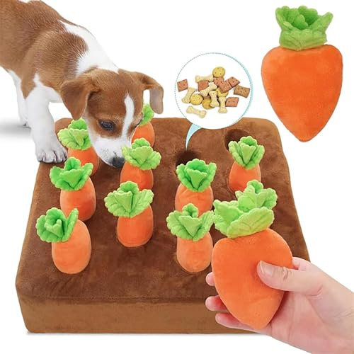 ERISAMO Carrot Patch Cat Toy, Carrot Catnip Toys for Cats, Catnip Carrot Cat Toy, Carrot Cat Toycat Carrot Toy, Cat Carrot Puzzle Toy, Interactive Feather Cat Toys for Indoor Cats (Without Sound)