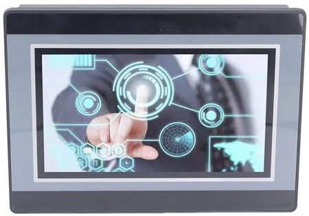 ZAWELIYO SPS-Touchscreen, Integrierte Maschine, 7-Zoll-HMI-speicherprogrammierbare Steuerung, mit 2-Kanal-K-Thermoelementmessung Mega