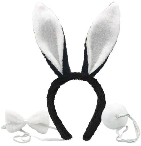 Hatstar Sexy Bunny Set | Hasen Ohren + Fliege + Schwanz | Bunny Girl | Kostüm Accessoire für Ostern Karneval & Fasching