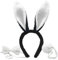 Hatstar Sexy Bunny Set | Hasen Ohren + Fliege + Schwanz | Bunny Girl | Kostüm Accessoire für Karneval & Fasching (weiss- schwarz)