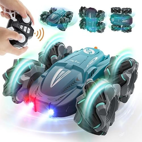 Buoeuik Voiture Télécommandée Drift, 4WD Stunt Voiture RC 2,4 GHz Rotation à 360° Voiture Jouets Enfants 3 4 5 6 7 8 9 10 11 12 Ans Voiture Radio Commande pour Cadeaux Noël Anniversaire Jeux Enfants