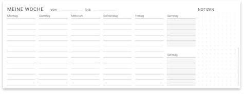 PuK Tischkalender Wochenplaner | Tischkalender quer Block zum Abreißen (Undatiert)