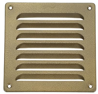 PATIKIL 6x6 Inch Aluminum Vent Cover, Screen Air Grille Ventilation Cover HVAC Louvered Grill for Home Kitchen Fireplace Bathroom Wall Ceiling, Gold