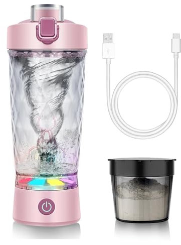 mountop Shaker Bottle 650ml, Shaker Elettrico per Proteine, USB C Ricaricabile, Frullatore Elettrico per Frullati Proteici e Sostituti del Pasto, BPA Free, Realizzato in Tritan(Rosa)
