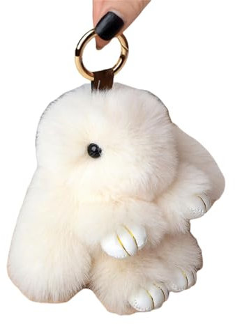 Battnot Plüsch Hase Schlüsselanhänger Sale Angebote Süße Flaumige Anhänger Plüsch-Häschen Plüsch Pom Pom Für Taschenanhänger Handtasche Autoschlüssel Accessoires Dekoration