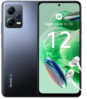 Xiaomi Redmi Note 12 5G, écran AMOLED 120 Hz, processeur Snapdragon 5G, 33 W 5000 mAh, gris onyx, 4 Go de RAM, 128 Go de ROM (Reconditionné)
