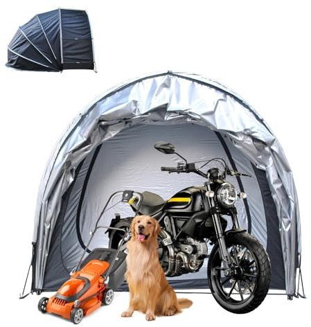 Fahrradgarage Hängen 2 in 1 Fahrradschuppen für Terrassenmöbel,Fahrrad,Motorrad Fahrradunterstand Motorradgarage Winterfest,Black