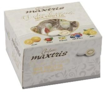 Doni Bomboniere Confezione 500gr Confetti Gusto Mix Frutta con Mandorla Ricoperta di colore Bianco per Comunione Matrimonio Battesimo Cresima Compleanno Segnaposto Confettate Made in Italy