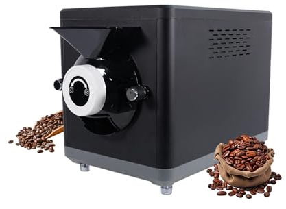 1000g Kommerzielle Kaffeeröster-Maschine, digitale Steuerung für 100-250 ℃ und 5-60min, Mehrzweck-Bohnen/Nuss/Getreide-Röster mit 360 ° Rotation Heizung