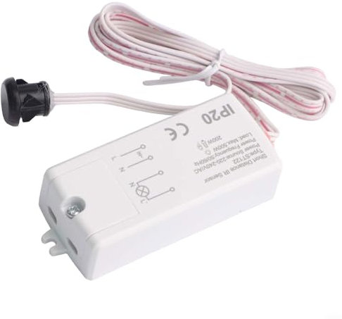 HOHOVYVY Interrupteur tactile infrarouge pour armoire avec détection de mouvement 220-240 V 500 W Blanc