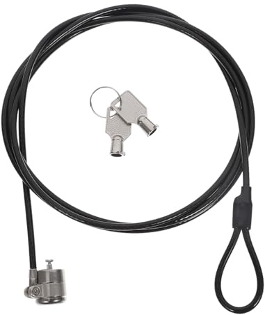 TOBBOMEY Notebook PC Lock Cable Heavy-duty Security Cable with Keyed Clamp Style Lock for Laptops Desktops and Docking Stations Anti-cut Theft Protection Hardware