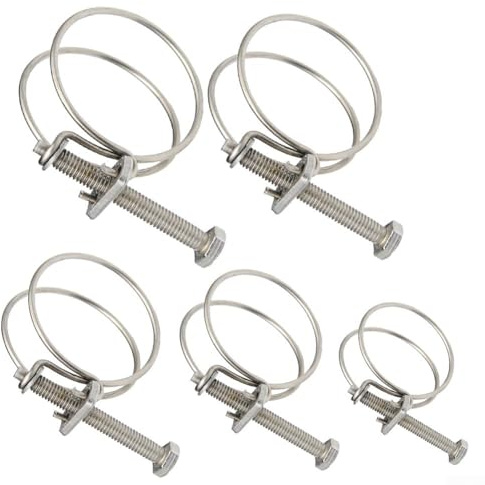 Doppeldraht-Schlauchschellen aus Edelstahl für Teiche und Springbrunnen, effektive Leckvermeidung für Wellrohre, 5 oder 10 Stück (10 Stück 25–29 x 2 (2 Stück)