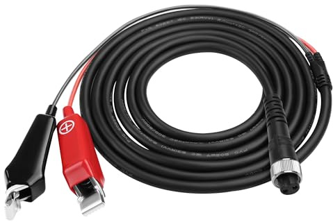 TIENFOKOTA Cordon d'alimentation électrique de 3 m pour moulinet de pêche à 2 broches, compatible avec Tanacom 1000 750 500, Seaborg 500MJ, Leobritz S400 500J S500