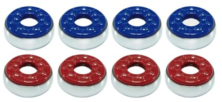 Zani Puff Jeu Curling avec Base Acier Inoxydable Table,Rouge et Cyan