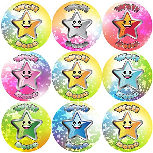 144 Well Done Star 30 mm Reward Stickers for School Teachers, Parents and Nursery