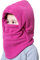 VJOLI Unisex Kinder Winter Mütze Jungen Mädchen Kapuzenschal, 5 in 1 Hut mit Warmen Schal Ski-Outdoor Sport Winter Schlupfmütze Cap 2-15 Jahren (Rose)