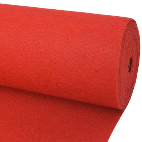 vidaXL Messeteppich Glatt Wiederverwendbar Eventteppich Hochzeitsteppich VIP-Teppich Event Läufer Teppich Hochzeitsläufer 1,2x12m Rot