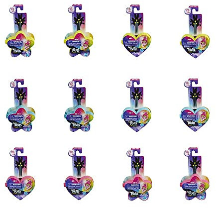 Hasbro Trolls World Tour Tiny Dancers Serie 1 Figuren zum Stylen und Sammeln, 1 von 12 verschiedenen Charakteren, mit Ring oder Haarspange, E6566EU4