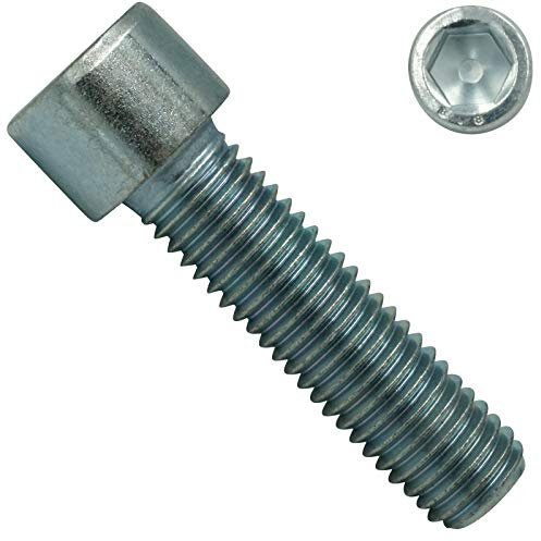 Zylinderschrauben mit ISK - M8x25 mm - 50 Stück - DIN 912 / ISO 4762 - Stahl galv. verzinkt 8.8 - SC912