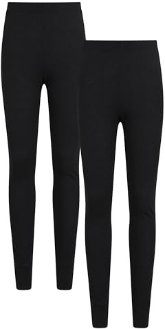 Mountain Warehouse Talus Womens Baselayer Pants - Multipack Ladies Leggings, Isotherm, Warm - Best for, Skiing, Snowboarding Black (2 Pack) Women's Size 14
