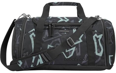 coocazoo Sporttasche „Reflective Graffiti“, schwarz-grau, reflektierend, Hauptfach, Nasswäschefach, Seitentasche, Reflektoren, 20 Liter, ab der 3. Klasse