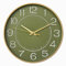 HZDHCLH 25cm Modern Quartz Lautlos Wanduhr Arabisch Ziffer Schleichende Sekunde ohne Ticken für Dekoration Wohnzimmer, Küche, Büro, Schlafzimmer (Goldenes Grün)