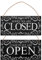 SUPERDANT Cartel para colgar Open - Closed Letrero de Madera Natural para Tienda Abierta Y Cerrada Comercial Come In We'Re Open & Sorry We'Re Closed Letrero Colgante Reversible de Café Bar