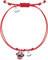 Disney Bracelet en argent pour filles avec Minnie et cœur pendentif, orné de vernis à ongles - Rouge noir et blanc cordon en macramé rouge