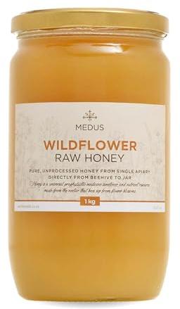 Earthbreath Wildflower Rohhonig - 1 kg - Unpasteurisiert, Unfiltriert - Reiner Wildblumenhonig aus Einzel-Imkerei - Natürlicher Süßstoff zum Kochen, Tee, Saft, Getränke, Lebensmittel