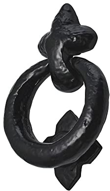 Old Hill Ironworks 95mm Antique Ring Door Knocker - Black