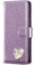 MHtech Case For iPhone 7/8/SE, Shiny Leather Bling Glitter Book Flip Stand Card Wallet Protective Cover (Purple)