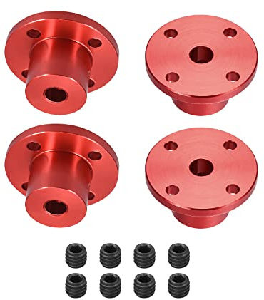 DMiotech 4pz 5mm Interno Diametro H15xD15 Flangia Accoppiamento Connettore Rigido Guida Albero Supporto Giunto Albero Giunto con Viti per Fai-da-Te RC Modello Motori Rosso