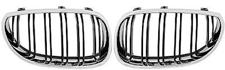 DM Autoteile 136969 Doppelsteg Kühlergrill Grill Set Schwarz Chrom kompatibel für BMW 5er E60 E61 alle Modelle
