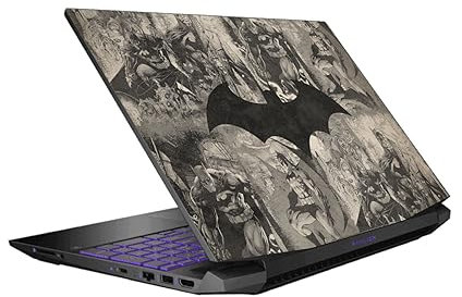 Head Case Designs Officially Licensed Batman DC Comics Collage Distressed Logos And Comic Book Vinyl Sticker Skin Decal Cover Compatible With HP Pavilion 15.6 15-dk0047TX